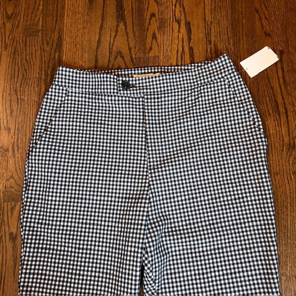 Avec Les Filles Gingham High Waist Flare Pants Black White Size 12 - Picture 4 of 8
